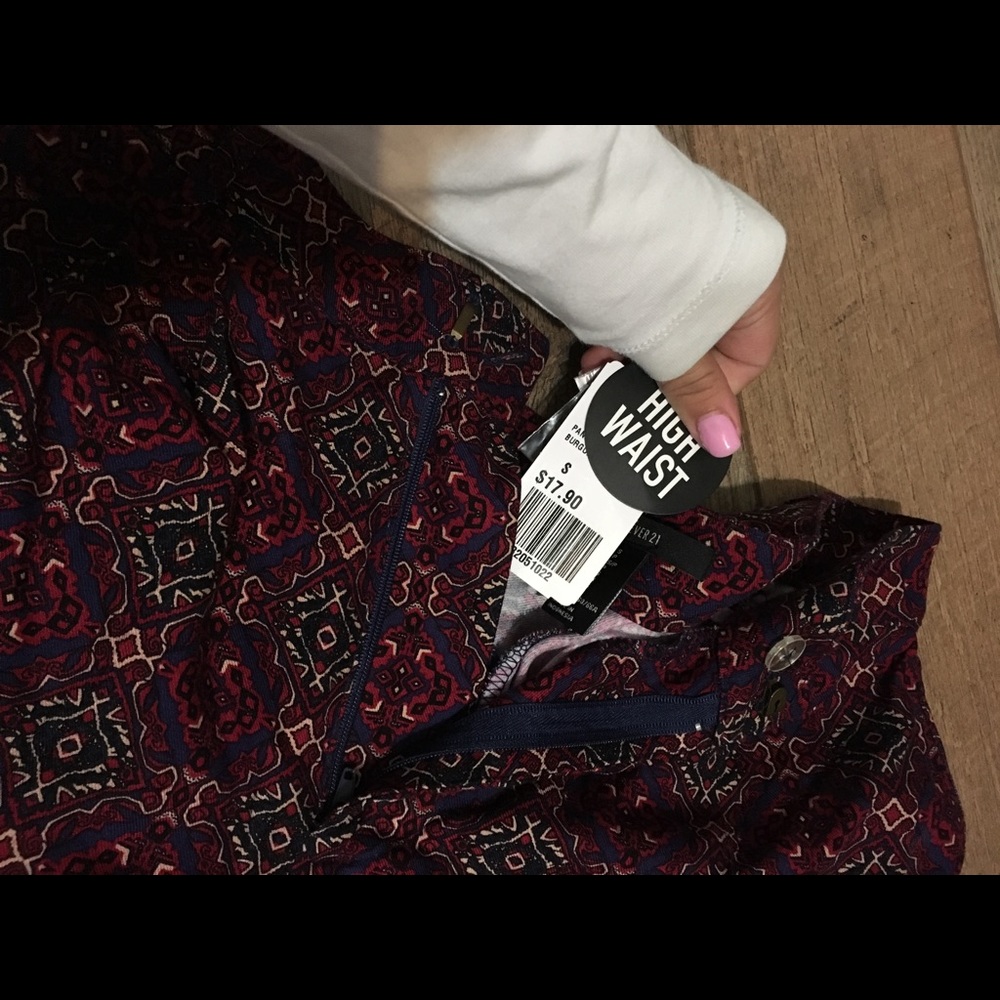 High waisted fabric pants
