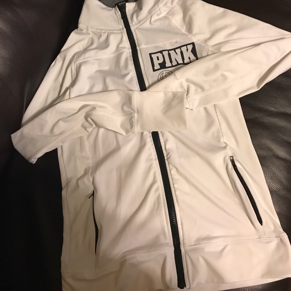 Victoria secrets PINK white ultimate zip jacket