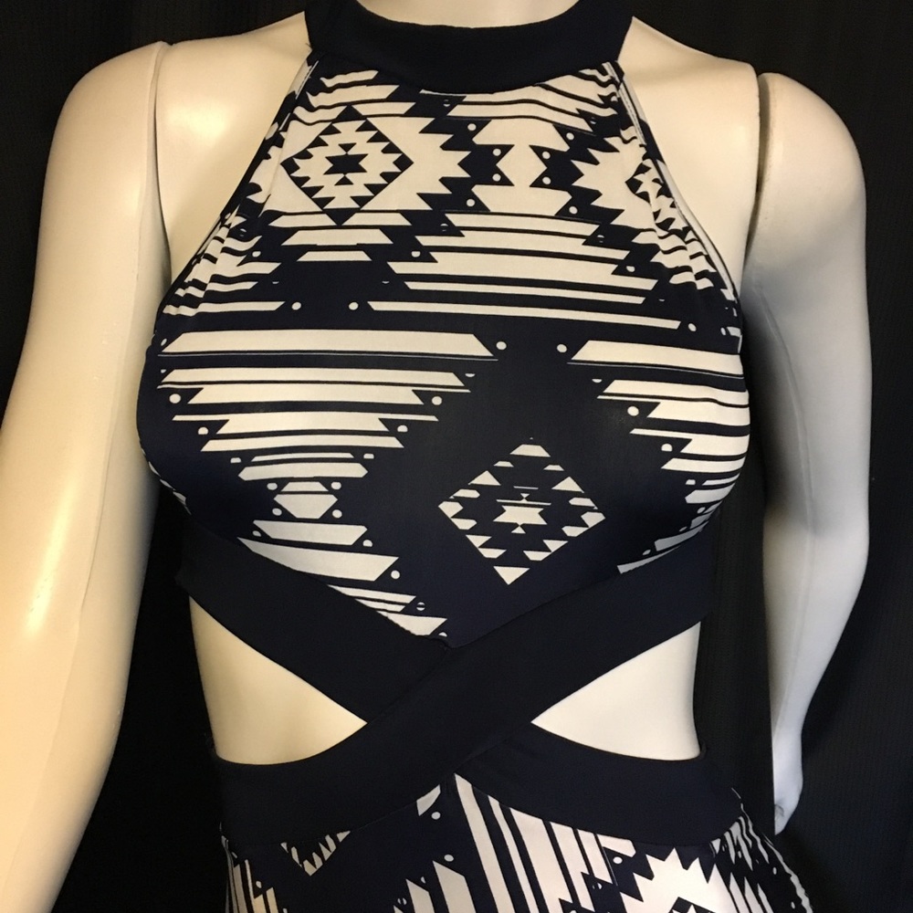 Aztec Print cutout maxi dress