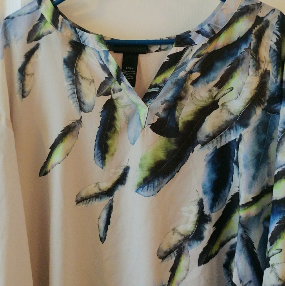 Feather print tunic