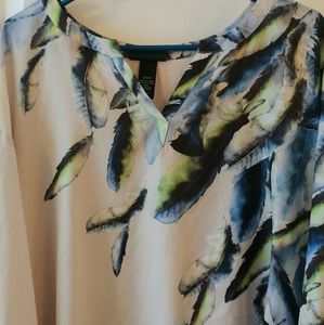 Feather print tunic