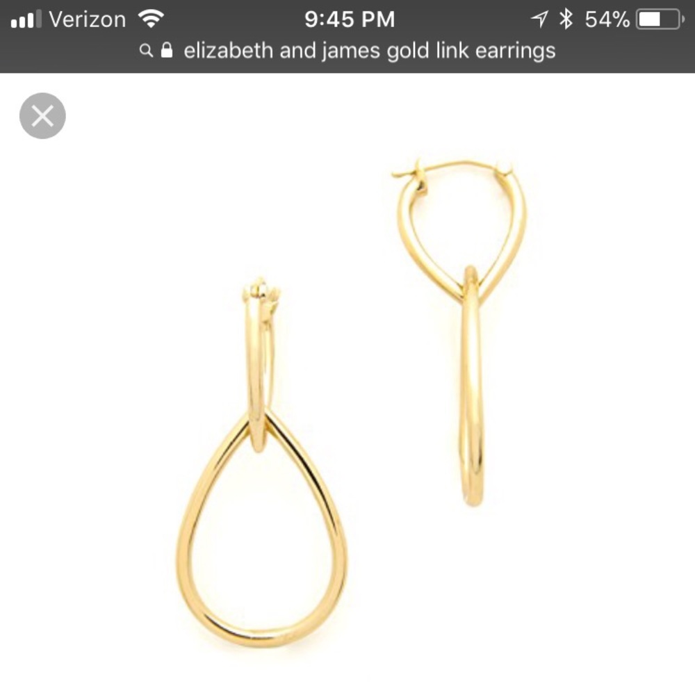 Elizabeth and James gold link earrings