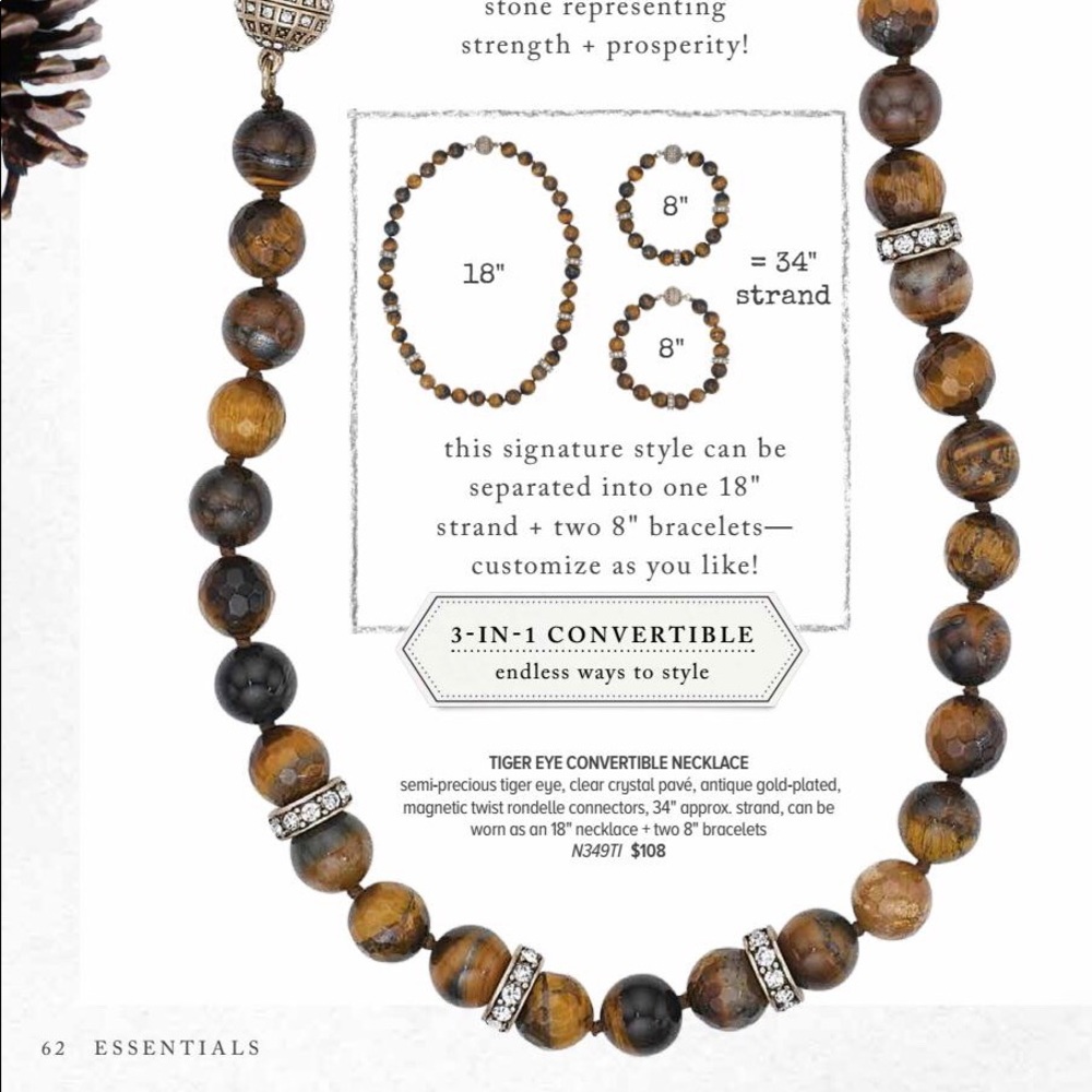 Chloe&Isabel Tiger Eye Convertible Necklace