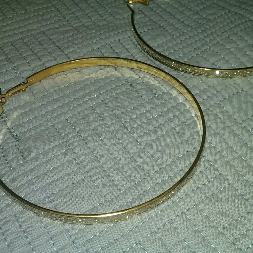 Gold/silver druzy hoops