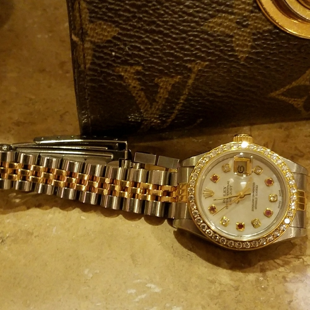 Certified Authentic Oyster Diamond and Ruby Rolex