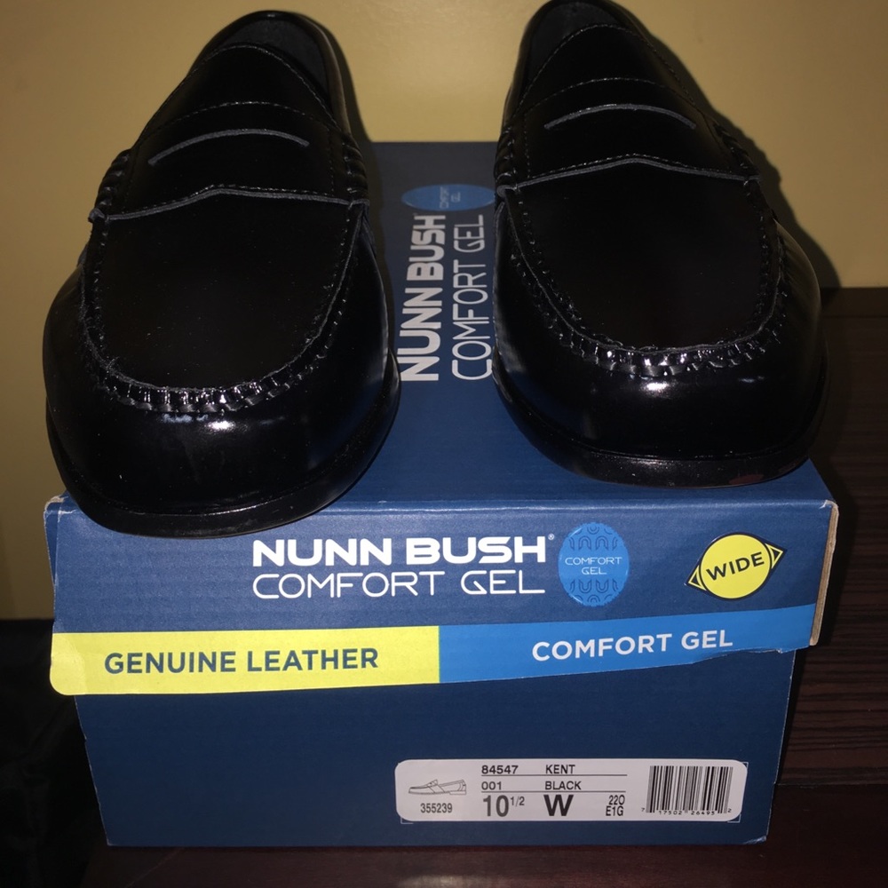 NUNN BUSH COMFORT GEL KENT BLACK SIZE 10.5 W