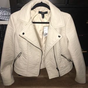 Beige leather jacket