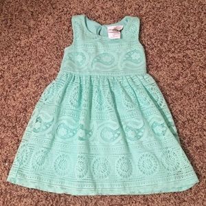 Teal mint green paisley lace dress