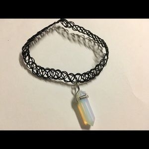 Opalite Crystal Tattoo Choker Necklace