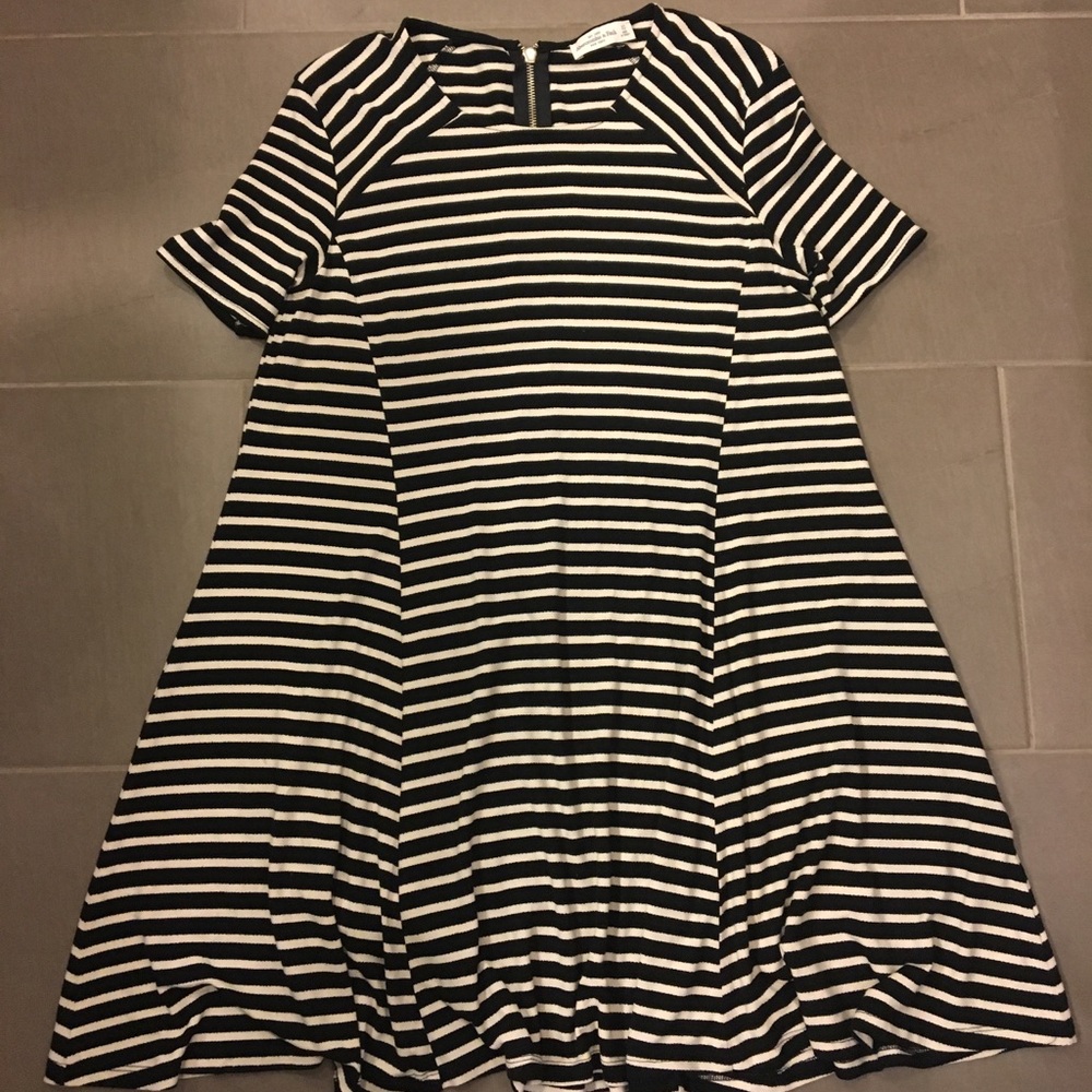 Black and white striped dress