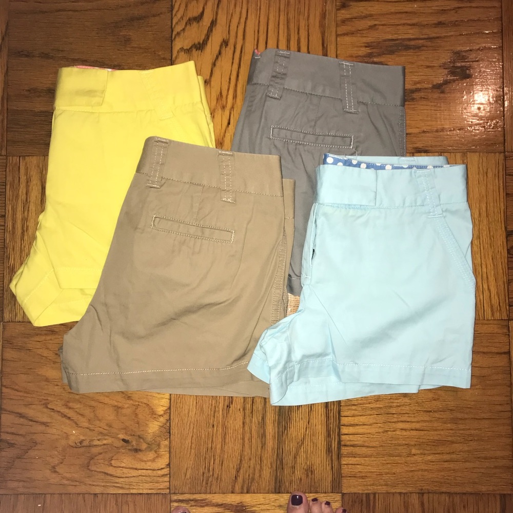 JCrew 3” Chino Shorts - 4 pairs