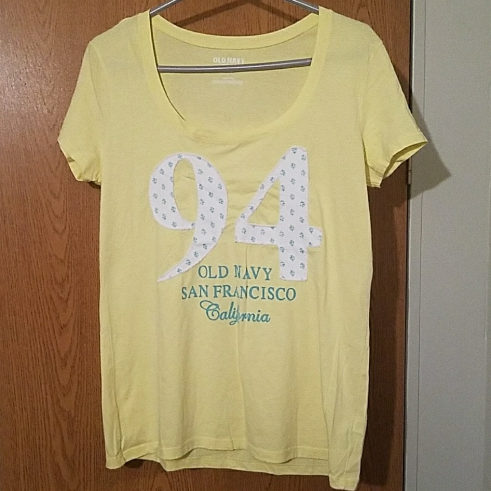 Old Navy Short Sleeve Yellow T-Shirt Size Large