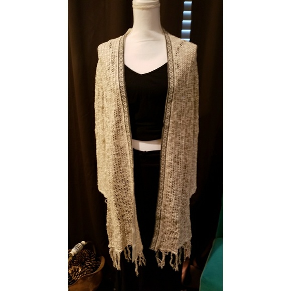 NWT! MANGO Cardigan with ribbon detail and fringe - Picture 3 of 7