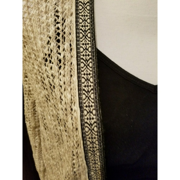 NWT! MANGO Cardigan with ribbon detail and fringe - Picture 6 of 7