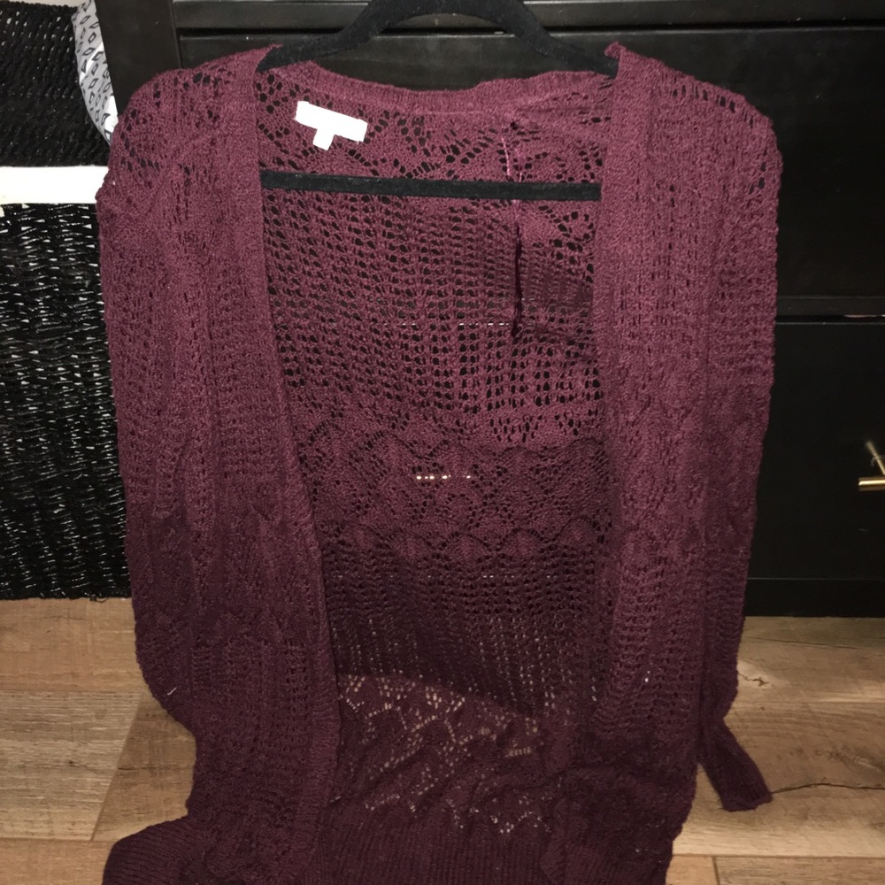 Mudd plum cardigan