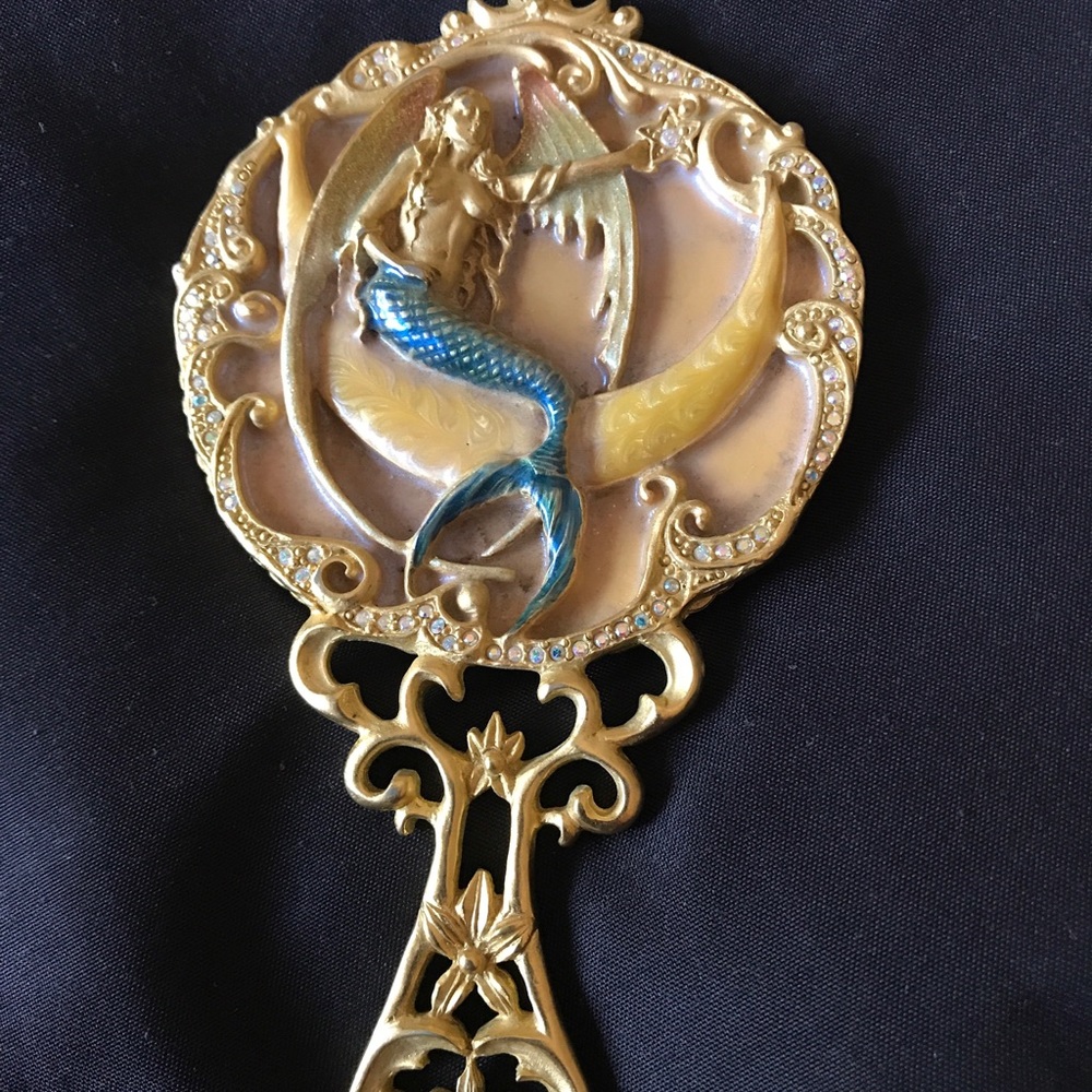 Vintage mermaid hand mirror
