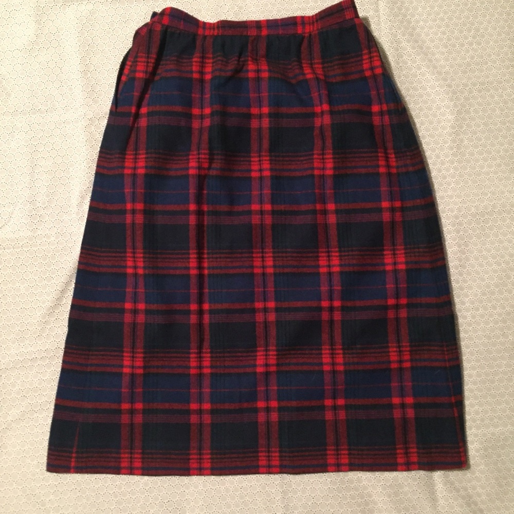 PENDLETON VTG VINTAGE tartan plaid wool skirt vintage vtg USA - Picture 1 of 6