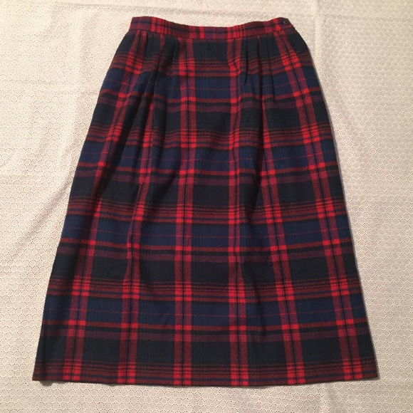 PENDLETON VTG VINTAGE tartan plaid wool skirt vintage vtg USA - Picture 3 of 6