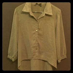 Pine green sheer blouse