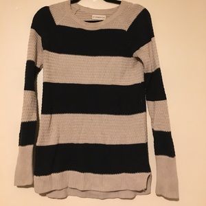 1 black and cream striped sweater