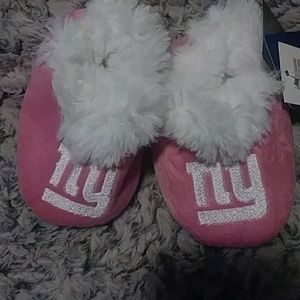 Pink NY NFL slippers