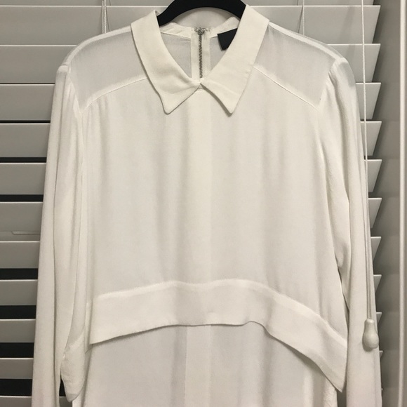 Line & Dot Tops - Line & Dot layered white blouse