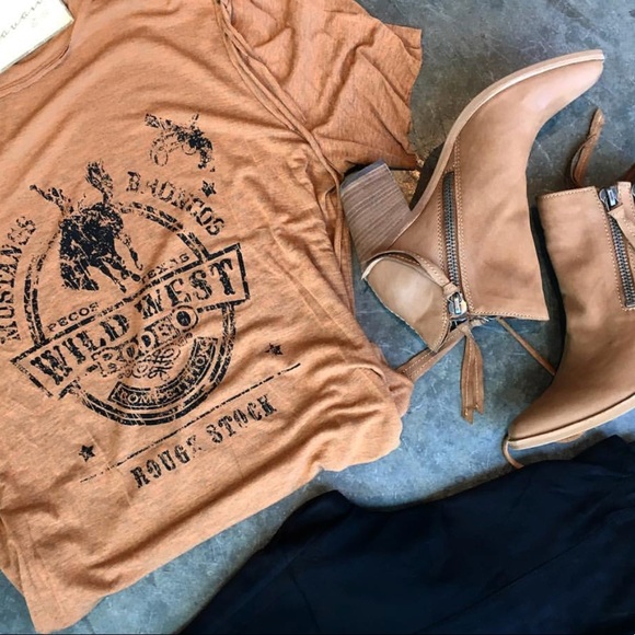 Distressed Tan Nubuck Leather Asymmetrical Boot - Picture 7 of 7