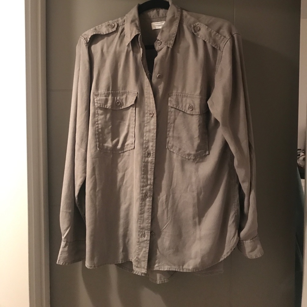 Anthropologie army green shirt