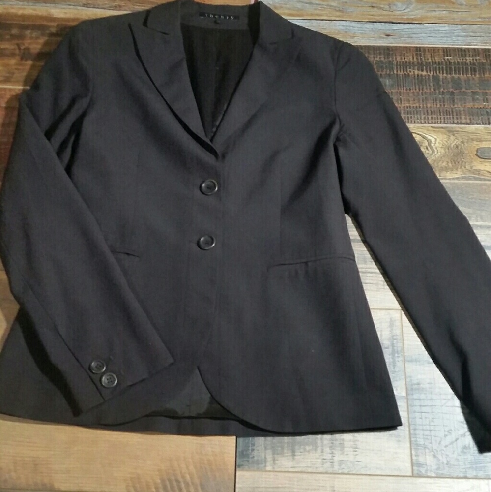 Theory tailored wool black blazer  sz 0