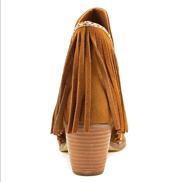 Tan Fringe Tassel Boots - Picture 4 of 7