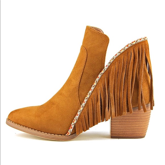 Tan Fringe Tassel Boots - Picture 5 of 7