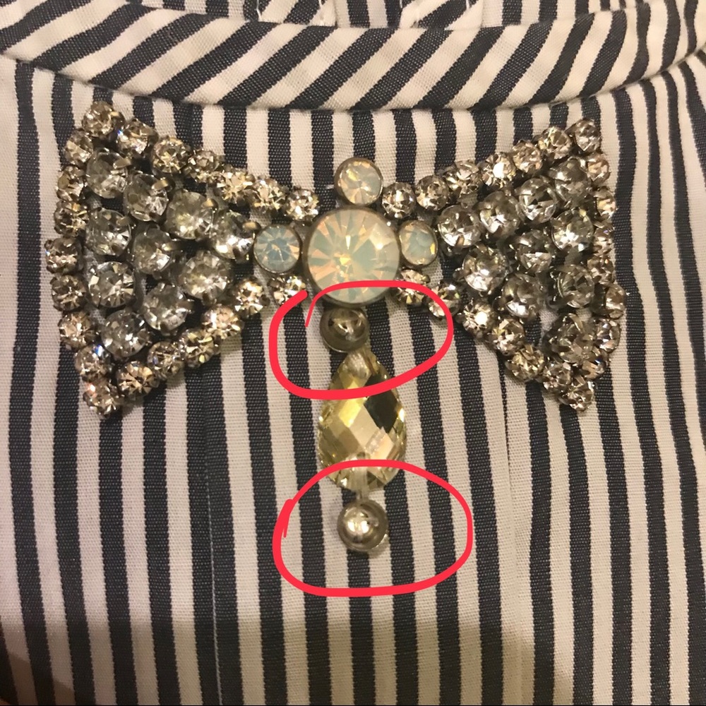 J.Crew Striped Jewel Neck Top
