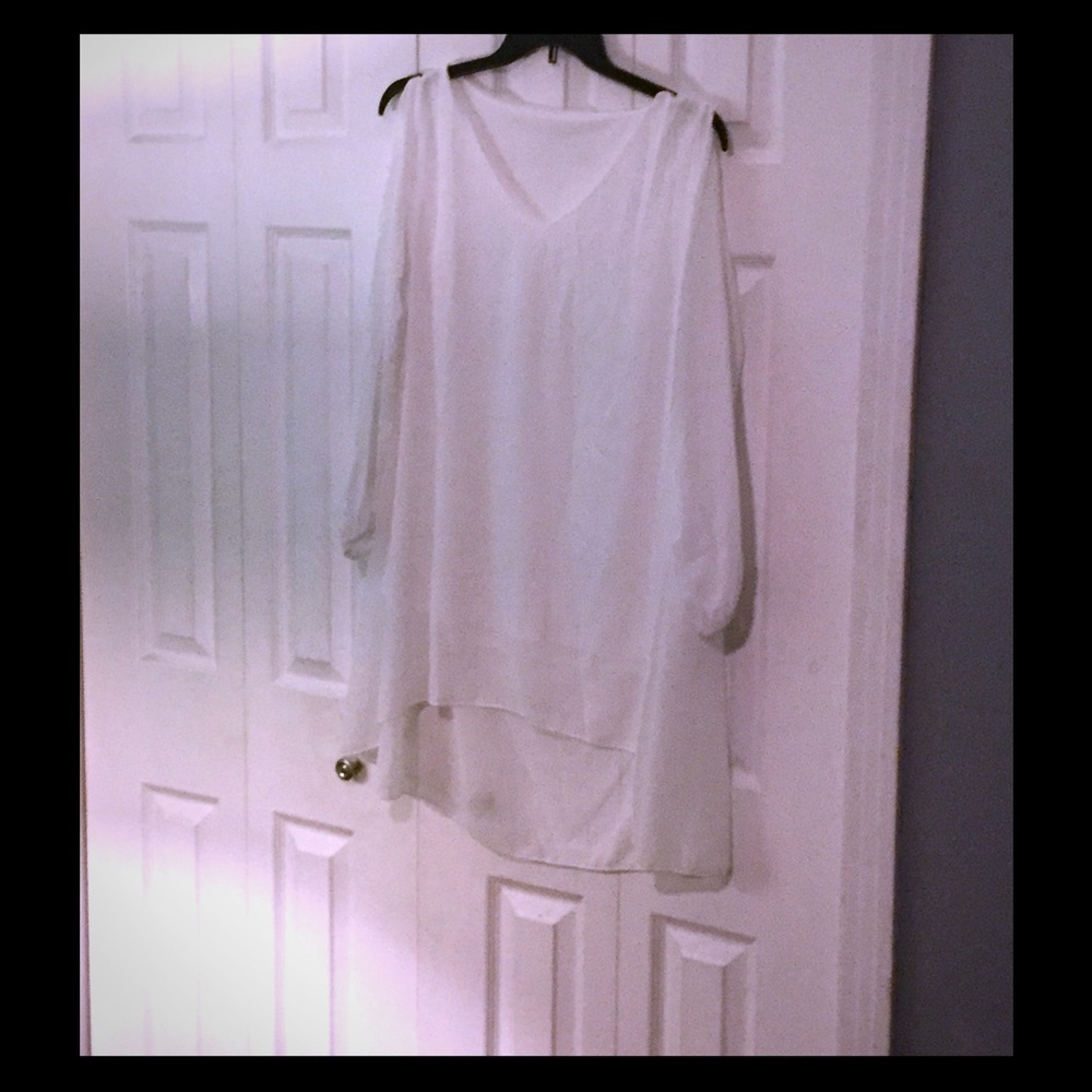White shift dress