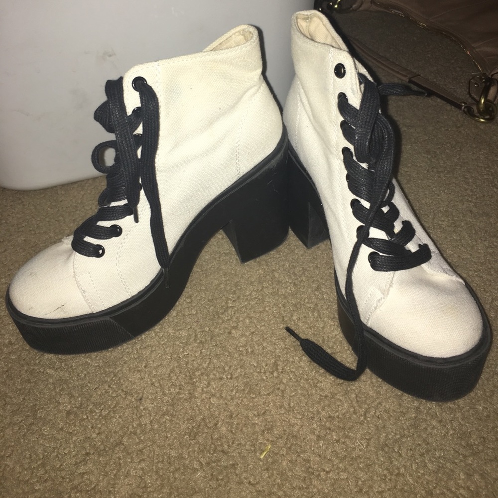 White platform sneakers