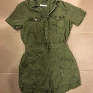 Army green romper