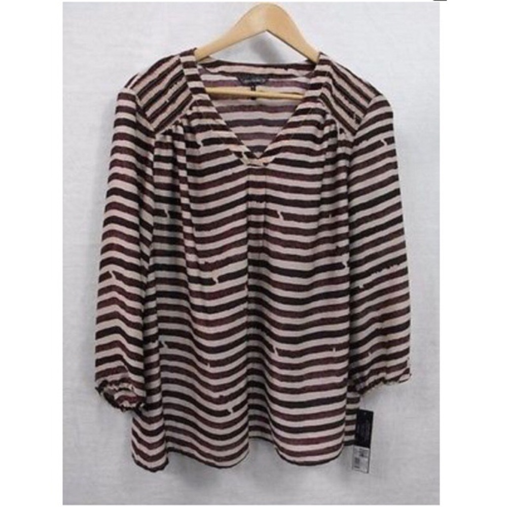 NWT Daisy Fuentes Striped Blouse