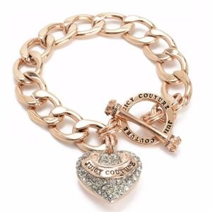 Juicy Couture Pave Heart Starter Bracelet Rose Gol