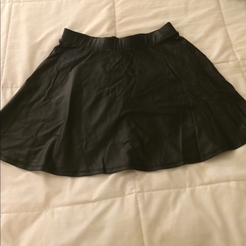 Faux leather circle skirt