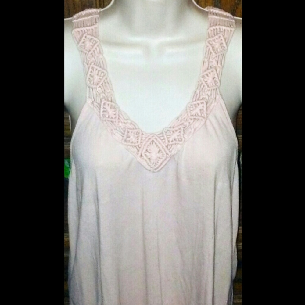 Baby Pink American Eagle Fringe Tank