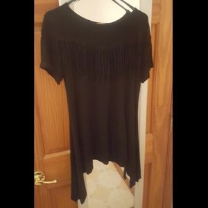 Black Fringe Top