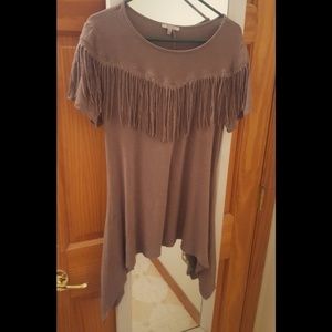 Brown Fringe Top