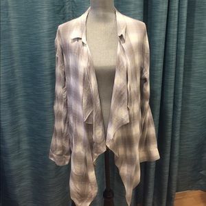 Elan plaid light weight cardigan sz L