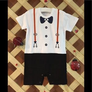 Overall Bow Tie Romper