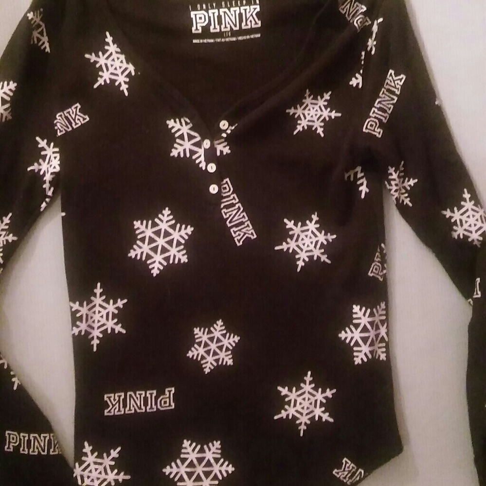 Pink Victoria's secret snowflake thermal