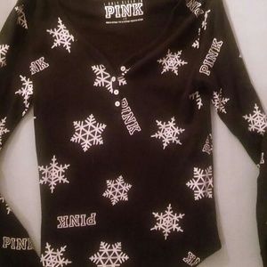 Pink Victoria's secret snowflake thermal