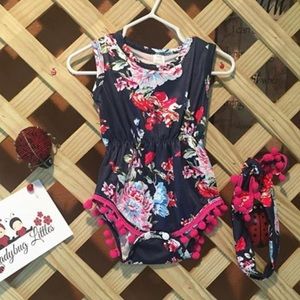 Floral Romper w/Headband