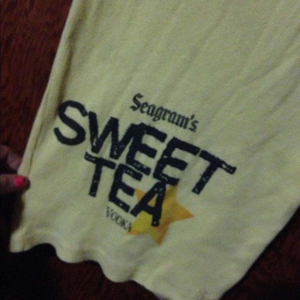 Allstyle Yellow Ribbed Seagrams Sweet Tea Tank