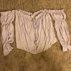 Lavender off the shoulder blouse