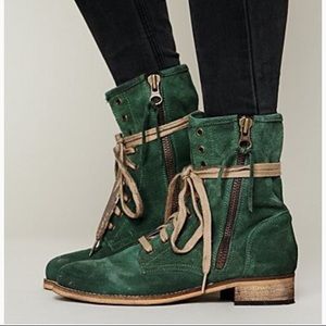 Free People MTMG green suede boots!