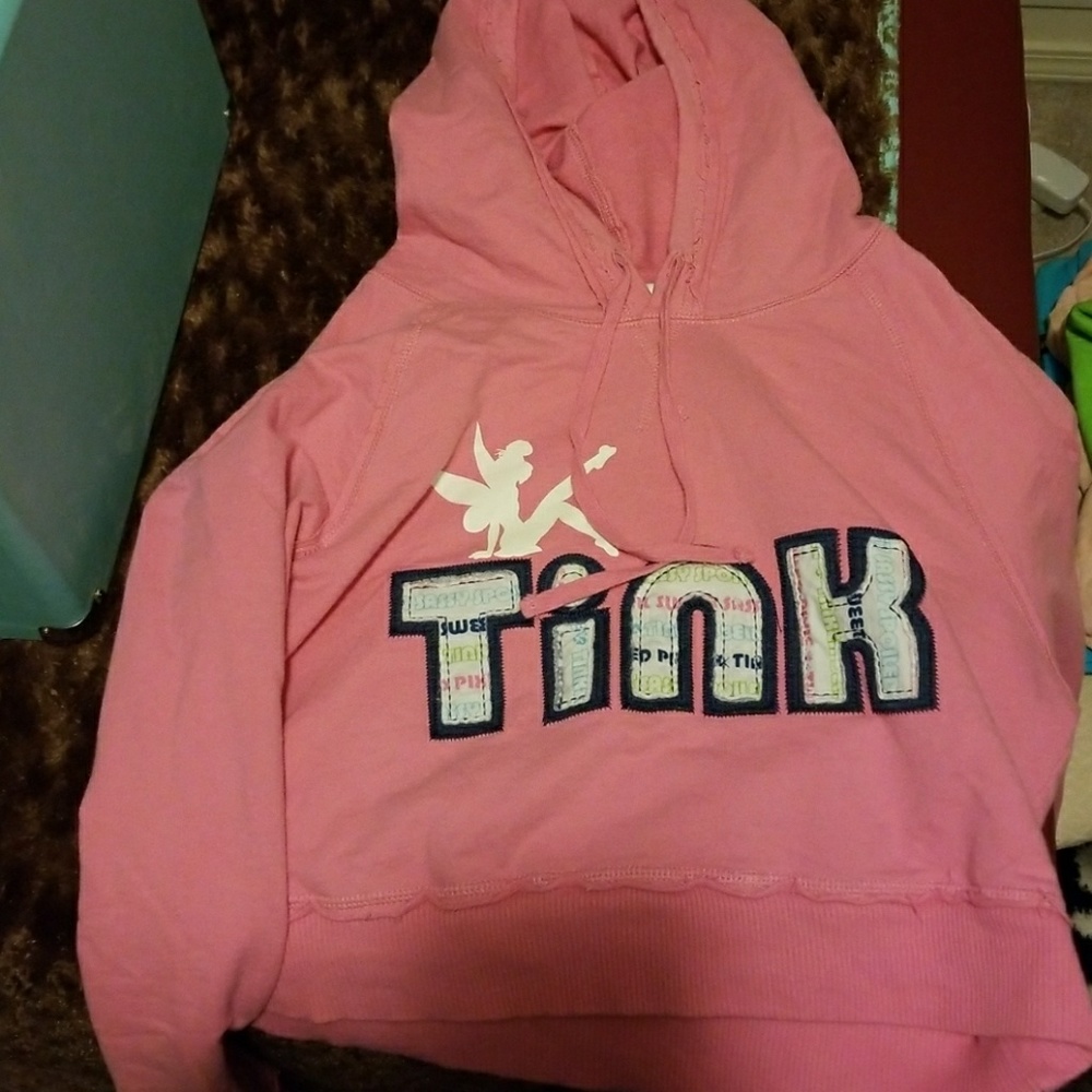 Pink crop Tinker bell hoodie